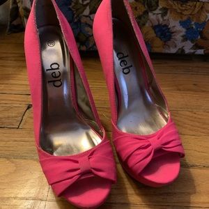Pink platform heels